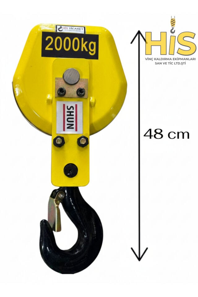 2 TON 2/1 DONANIM VİNÇ KANCA BLOĞU 8-14 MM HALAT