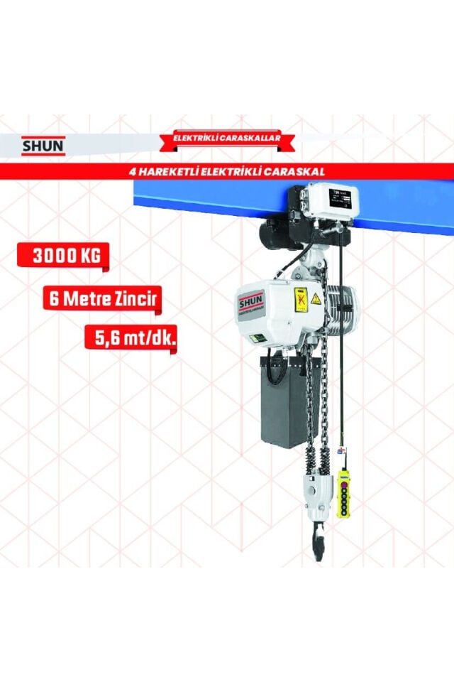 Caraskal Vinç elektrikli 4 haraketli 3 ton 6 metre