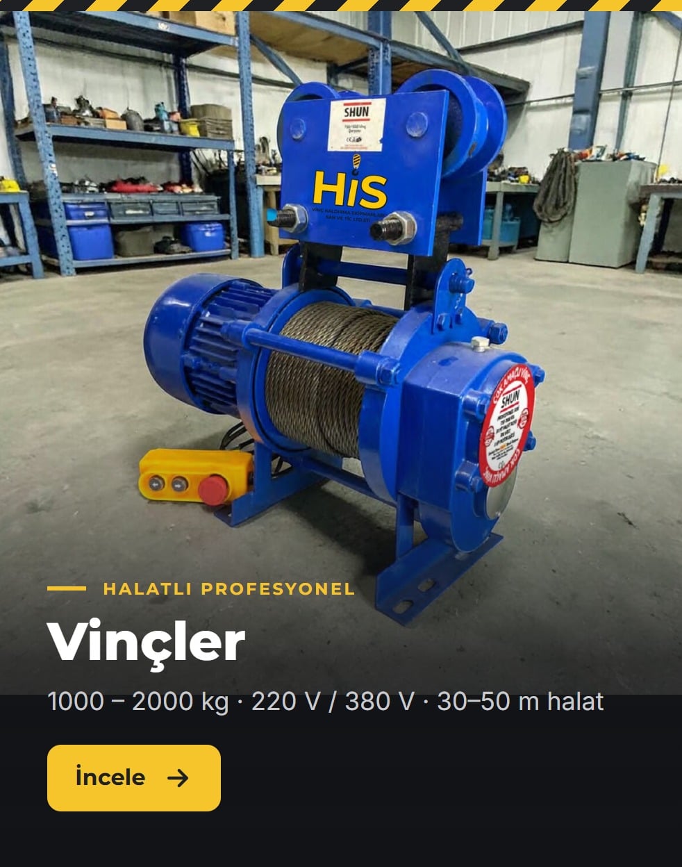 Halatlı profesyonel vinçler